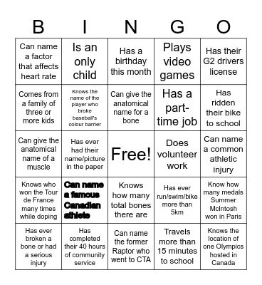 KIN Intro BINGO Card