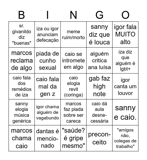 ateseg Bingo Card