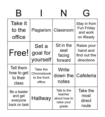 Scholarship BINGO Card