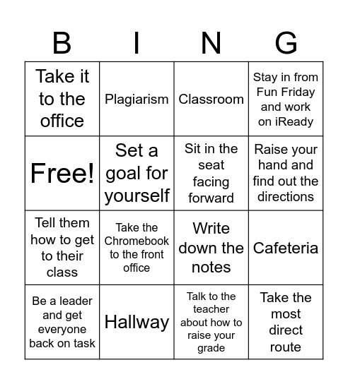 Scholarship BINGO Card