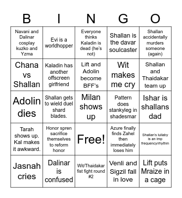 Wind & Truth Bingo Card