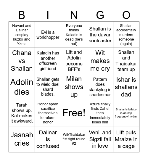 Wind & Truth Bingo Card