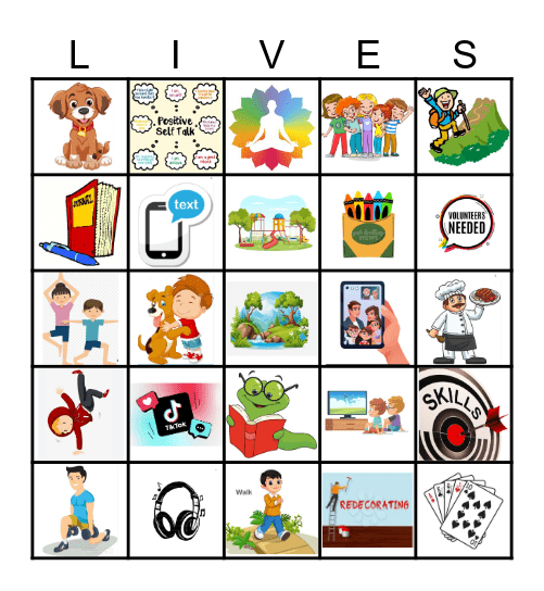 Suicide Prevention Saves Bingo Card