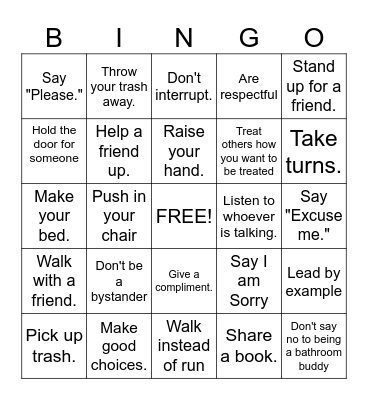 Kindness Bingo Card