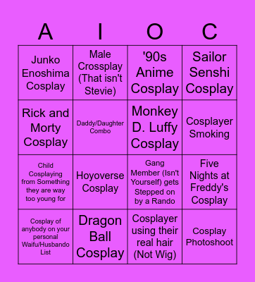 Anime Impulse Orange County Bingo Card