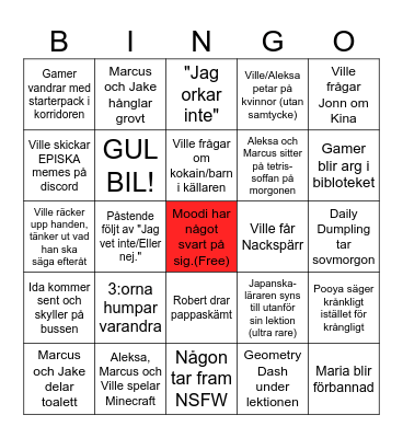 oagniapingaganaonaenje Bingo Card