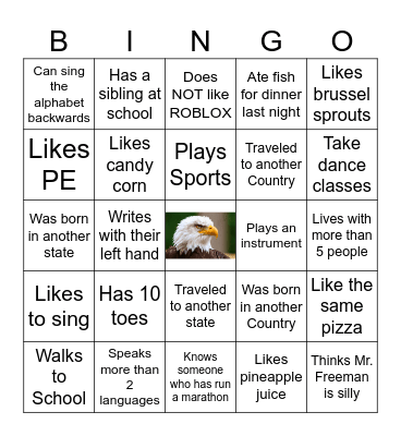 B.B.B (Brain Break Bingo) Bingo Card