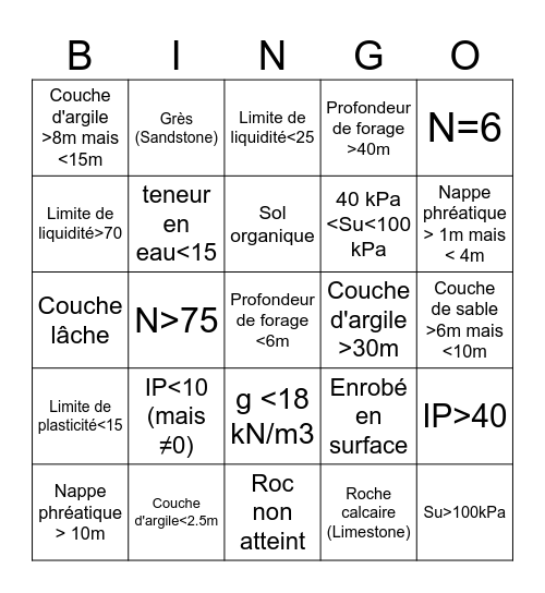 Logs de Forage Bingo Card