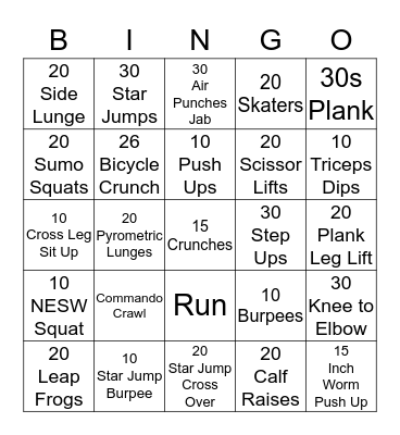 Kim'z Bootcamp Bingo  Bingo Card