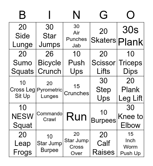 Kim'z Bootcamp Bingo  Bingo Card