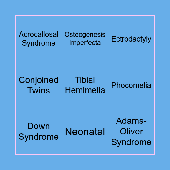 Baby Bingo Card