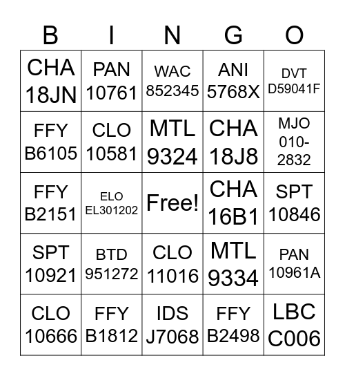 NEW STYLES BINGO!! Bingo Card