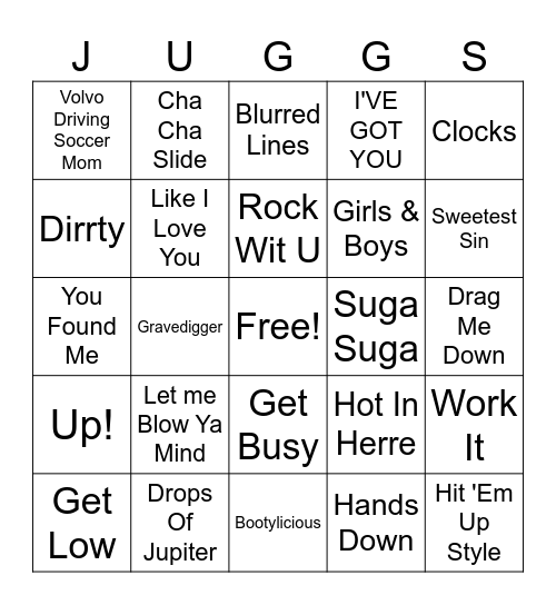 2000s pop bingo Card