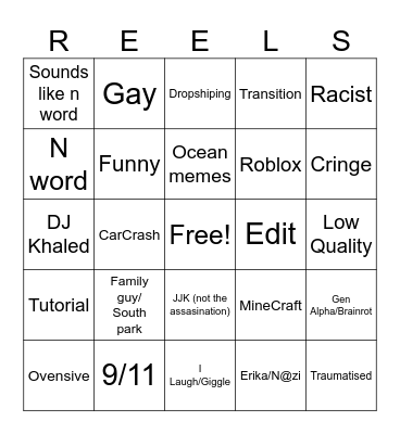 IG REELS 2 Bingo Card
