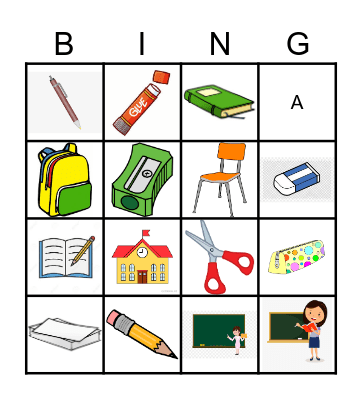 School Bingo Card