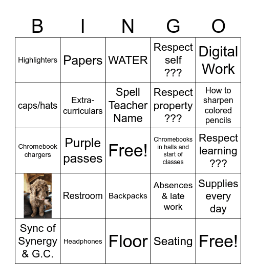 Syllabus Bingo! Bingo Card