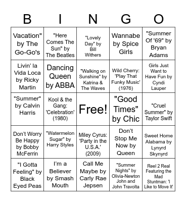 Headway Summer Party Bingo Card