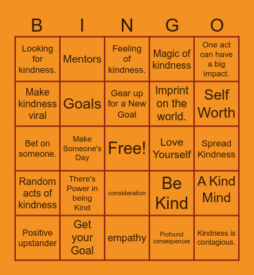 World Kindness Day! Bingo Card