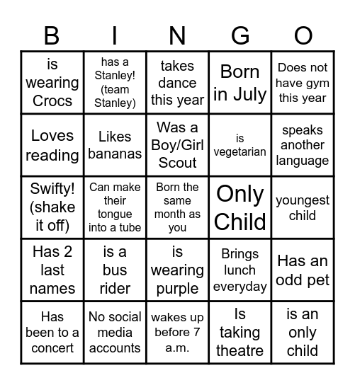 HumanBingo Card