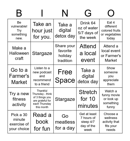 RCO Bingo 2024 Bingo Card