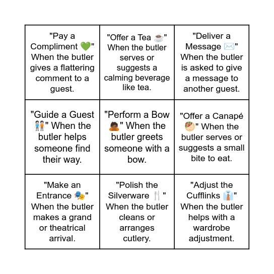 Your Name: Bingo Card