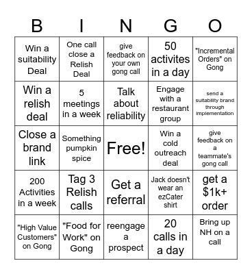 Emerging Brands September Bingo Card