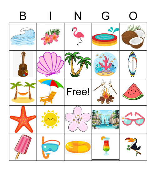 Tropical Bingo Card