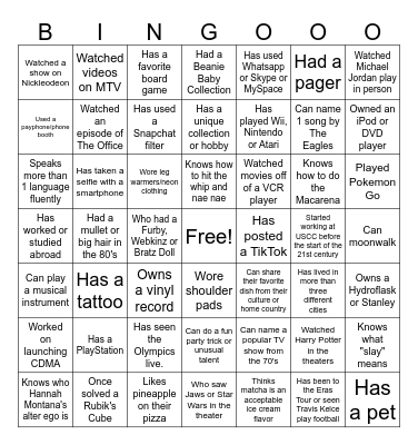 Networking Bingo Card