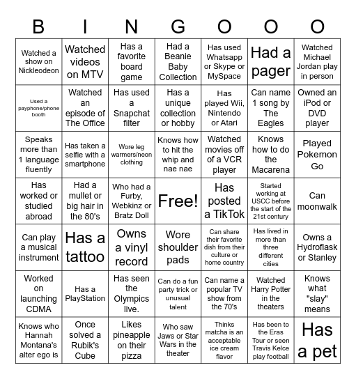 Networking Bingo Card