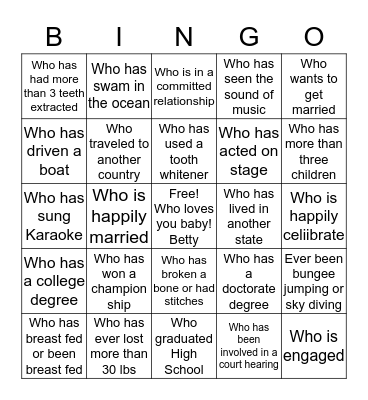Betty's Bingo: Shade Yellow - Proceed with Caution Bingo Card