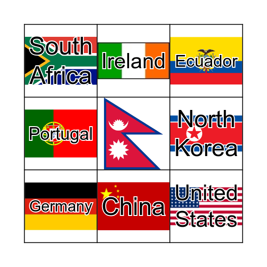 World Bingo Card