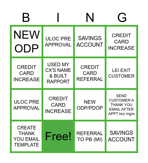 BINGO! Bingo Card