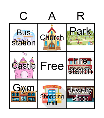 PLACES IN TOWN Bingo Card