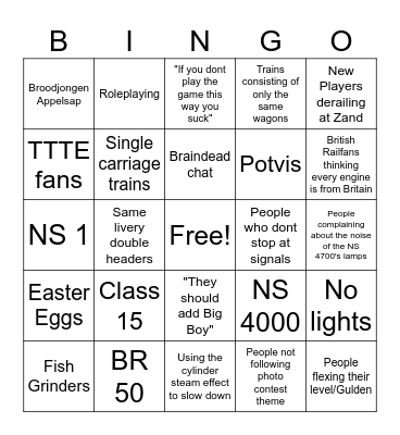 Streamlined Bingo! Bingo Card