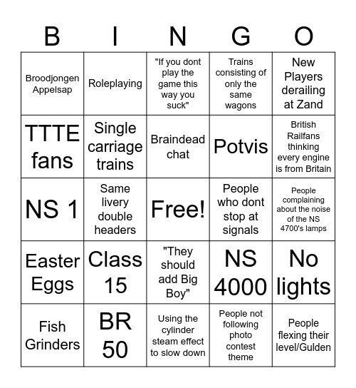 Streamlined Bingo! Bingo Card