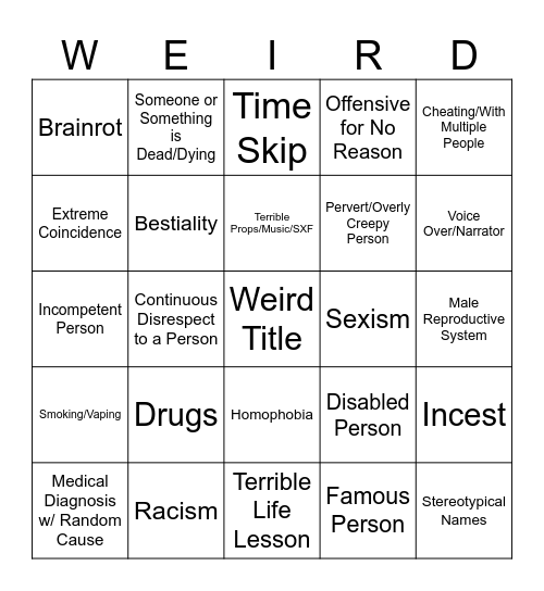 Tomorrow's Teaching's Video Bingo Card