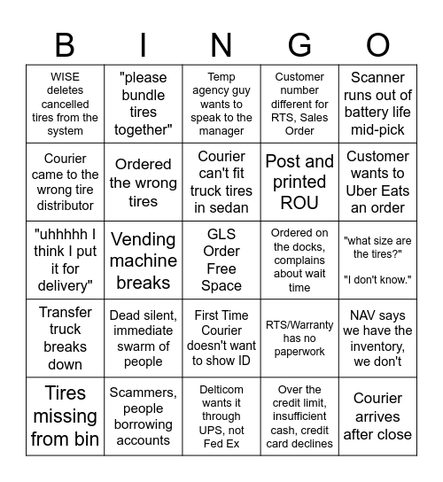 Will Call Bingo Card