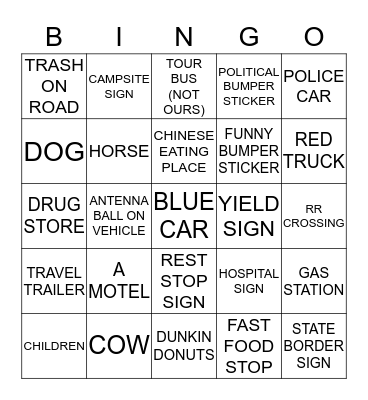 Wheaton Tours  BINGO Card