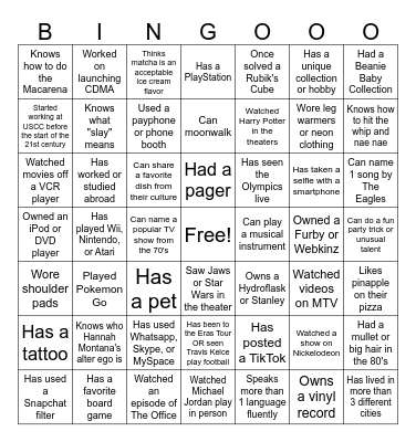 Networking Bingo Card