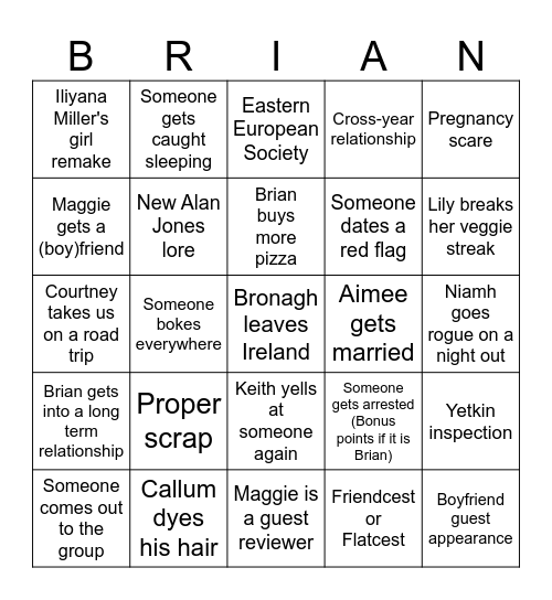 Arc 2025 BINGO Card