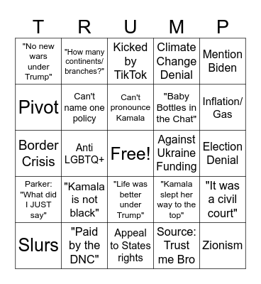 MAGA Guest BINGO Card