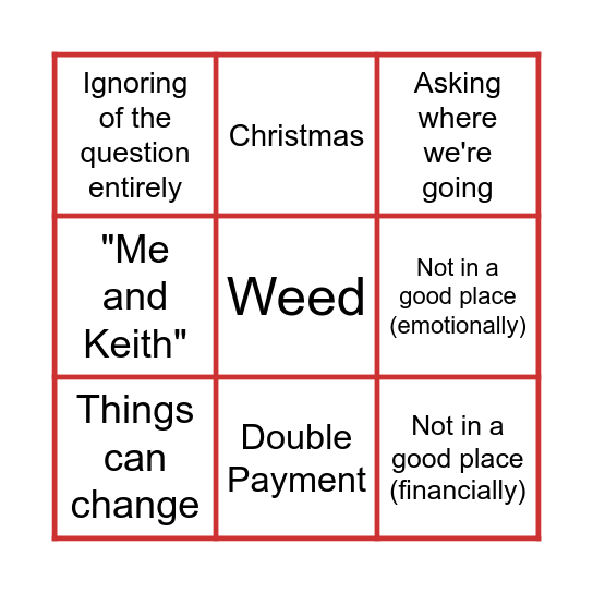 Padraig Bingo Card