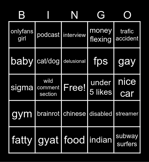 ig bingo Card