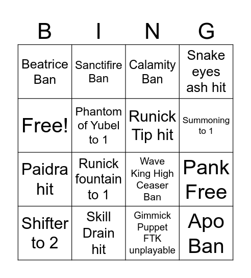 august list Bingo Card