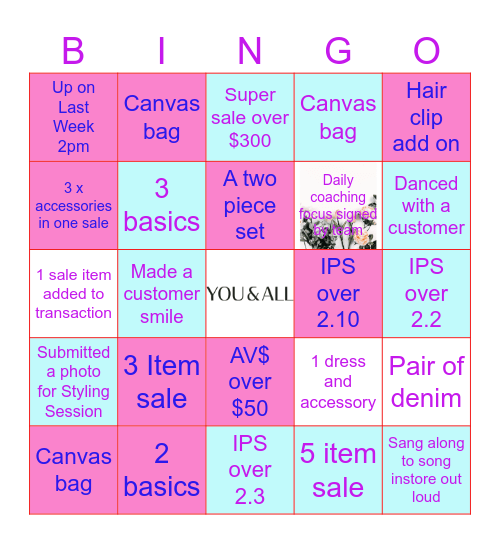 YOU & ALL Bingo Card