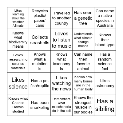 Find Someone Who... Bingo Card