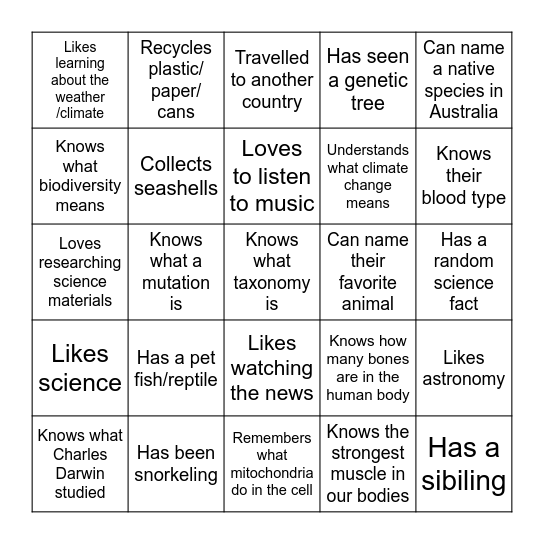 Find Someone Who... Bingo Card