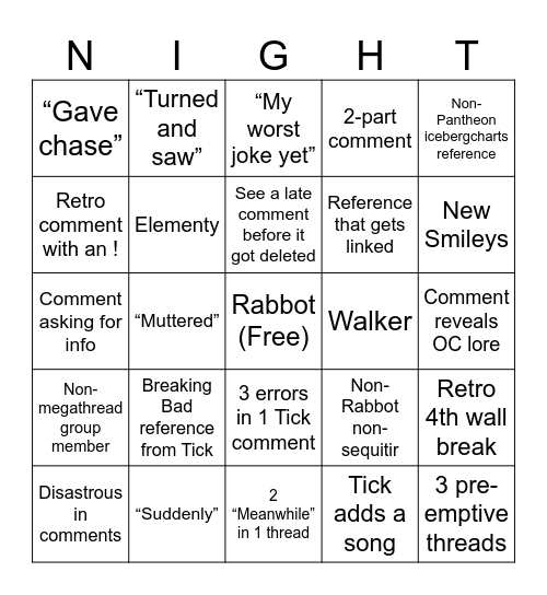 Emi4 Bingo Card