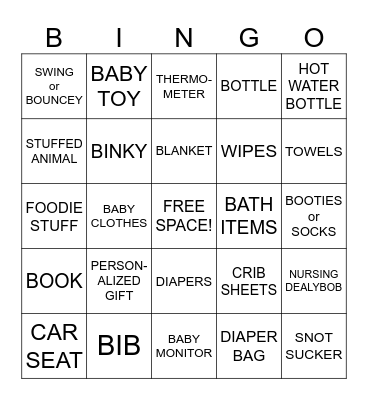 QUENTIN'S FIRST BINGO! Bingo Card