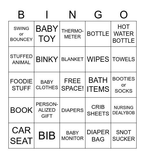 QUENTIN'S FIRST BINGO! Bingo Card